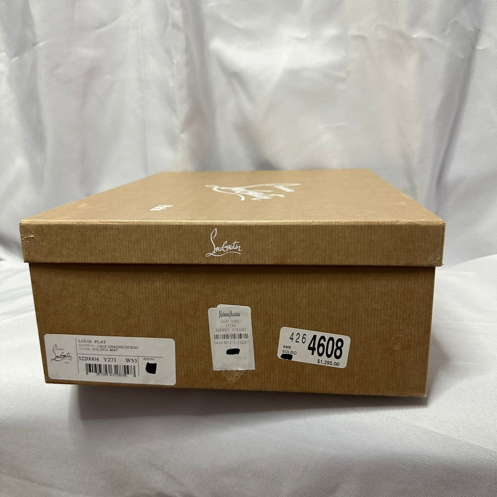 š„SOLDš„NWT CHRISTIAN LOUBOUTIN MEN'S LOUIS FLAT LEATHER SPIKE HIGH-TOP SNEAKERS - Picture 15 of 16